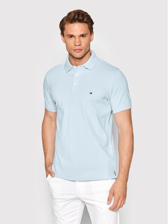 Tommy Hilfiger Tricou polo MW0MW17771 Albastru celest Slim Fit