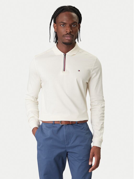 Tommy Hilfiger Tricou polo MW0MW42808 Écru Regular Fit