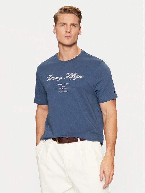 Tommy Hilfiger Tricou Script Logo Tee MW0MW33691 Regular Fit
