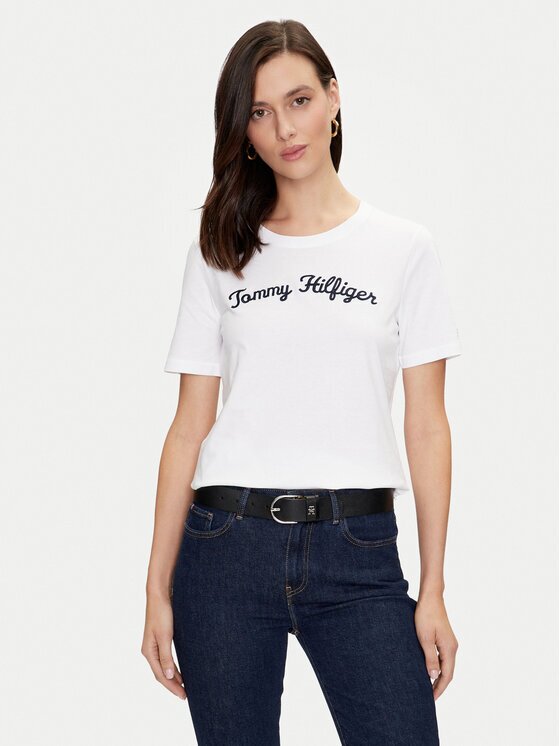 Tommy Hilfiger Tricou Script WW0WW42589 Regular Fit