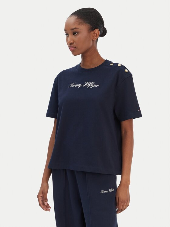 Tommy Hilfiger Tricou Script WW0WW47819 Regular Fit