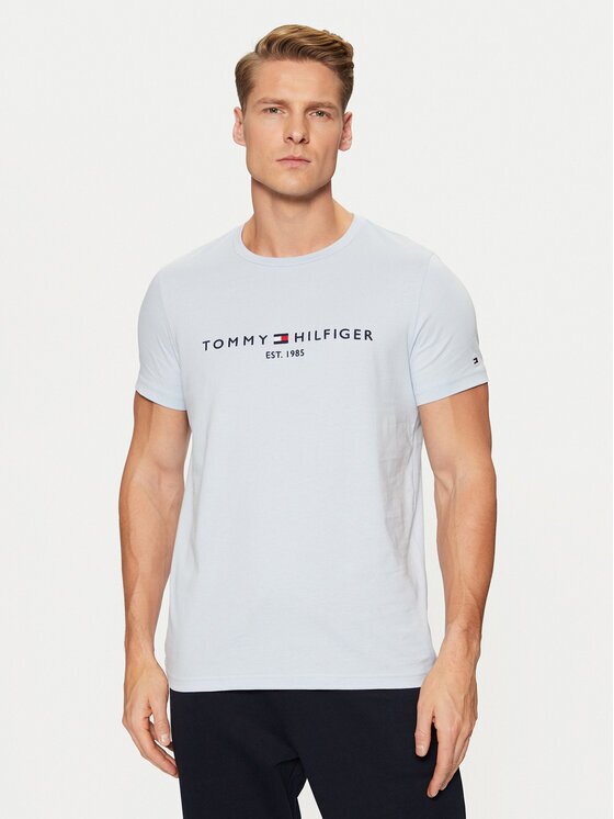 Tommy Hilfiger Tricou Tommy Logo MW0MW11797 Albastru celest Regular Fit