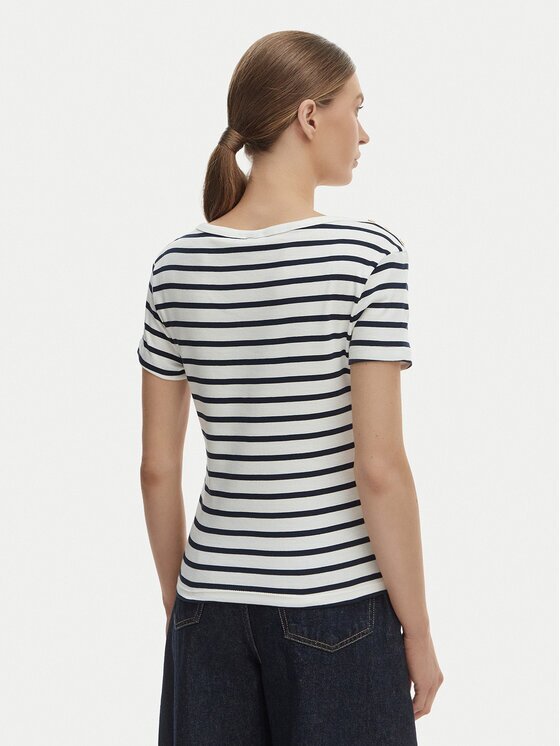 Tommy Hilfiger Tricou WW0WW49250 Écru Slim Fit