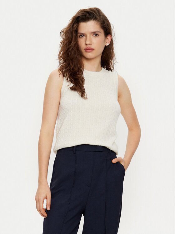 Tommy Hilfiger Vestă WW0WW43956 Écru Regular Fit