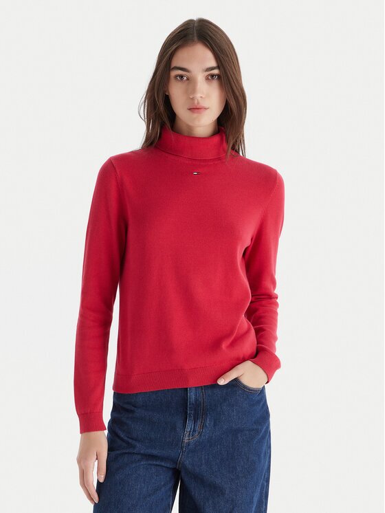 Tommy Jeans Bluză cu gât Essential DW0DW21672 Regular Fit