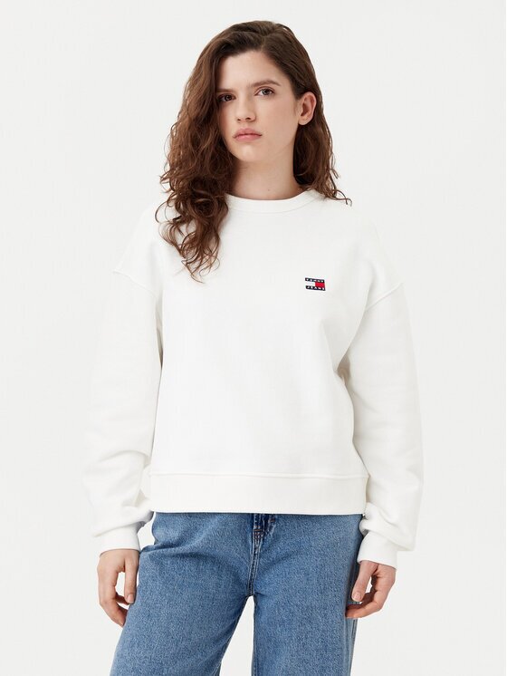 Tommy Jeans Bluză DW0DW19408 Écru Boxy Fit