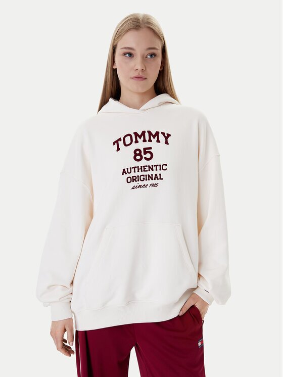 Tommy Jeans Bluză DW0DW22603 Écru Relaxed Fit