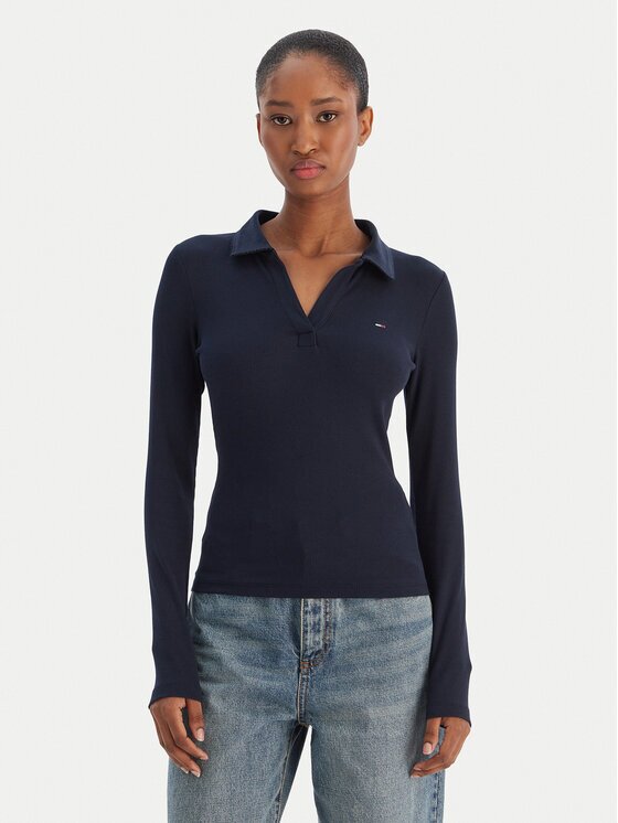 Tommy Jeans Bluză Essential DW0DW21933 Slim Fit
