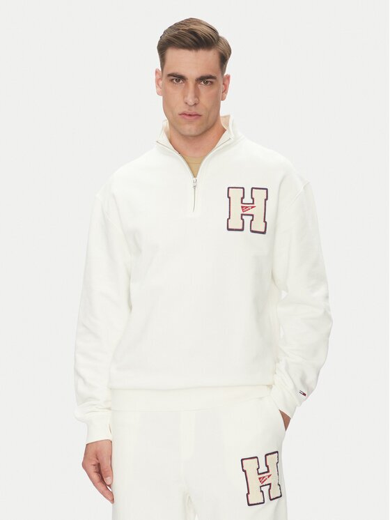 Tommy Jeans Bluză Towel Patch DM0DM21263 Écru Regular Fit