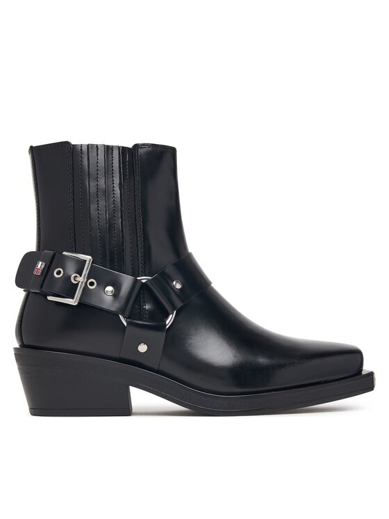 Tommy Jeans Botine Tjw Buckle Leather Cowboy Boots EN0EN03143