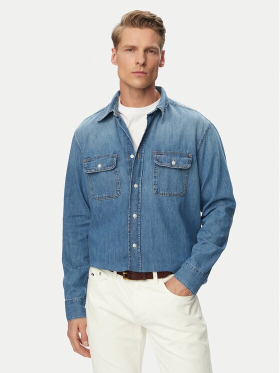 Tommy Jeans cămașă de blugi DM0DM23028 Relaxed Fit