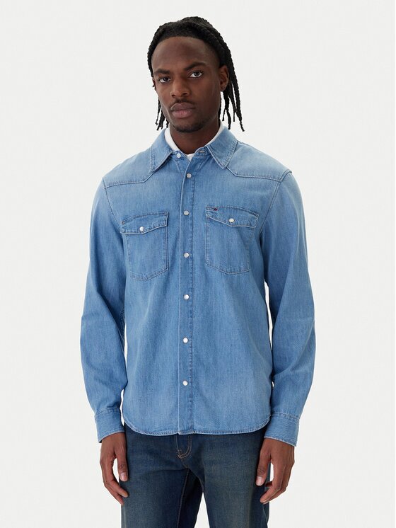 Tommy Jeans cămașă de blugi Western DM0DM23029 Regular Fit