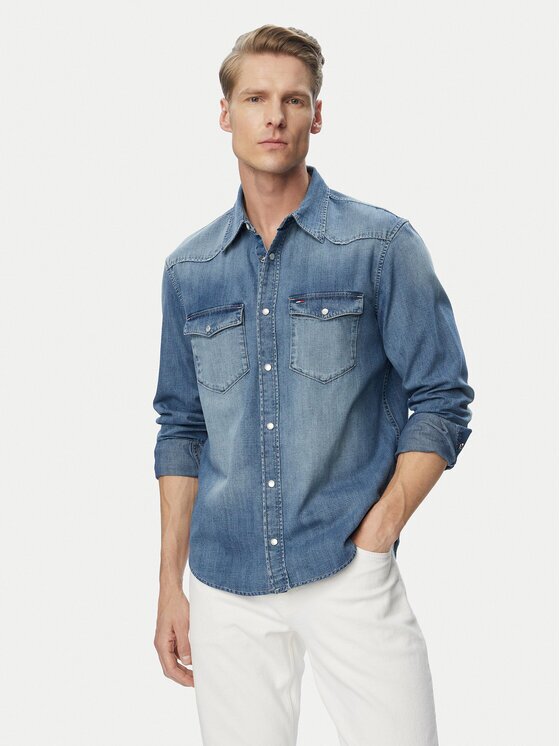 Tommy Jeans cămașă de blugi Western DM0DM23661 Regular Fit
