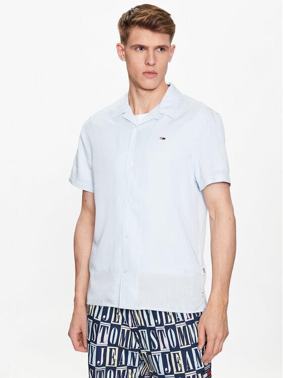 Tommy Jeans Cămașă DM0DM15936 Albastru celest Classic Fit