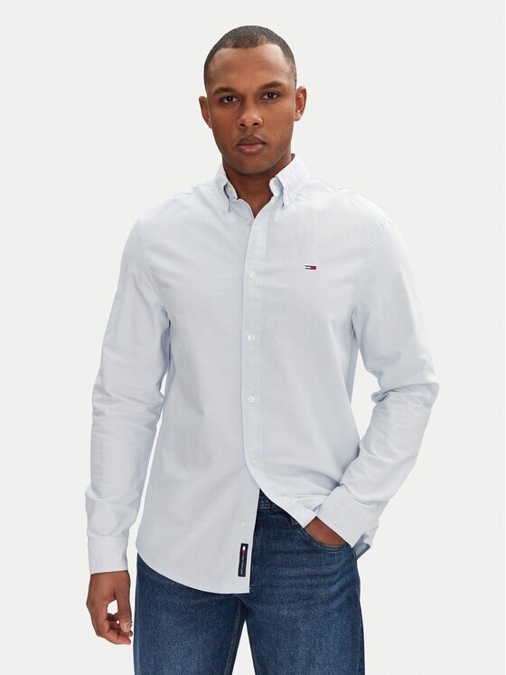 Tommy Jeans Cămașă DM0DM21298 Albastru celest Regular Fit