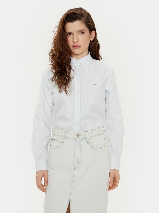 Tommy Jeans Cămașă DW0DW19890 Albastru celest Regular Fit