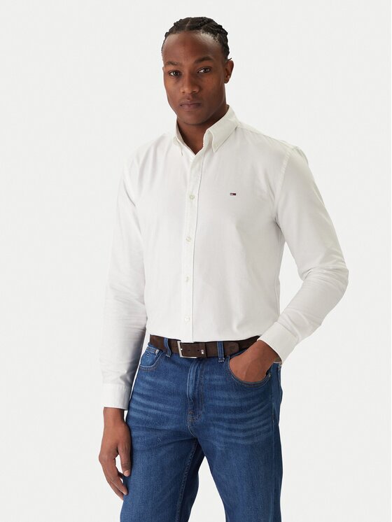 Tommy Jeans Cămașă Oxford DM0DM22836 Écru Regular Fit
