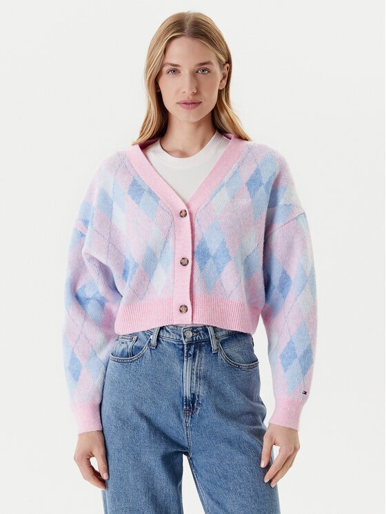 Tommy Jeans Cardigan Argyle DW0DW21180 Relaxed Fit