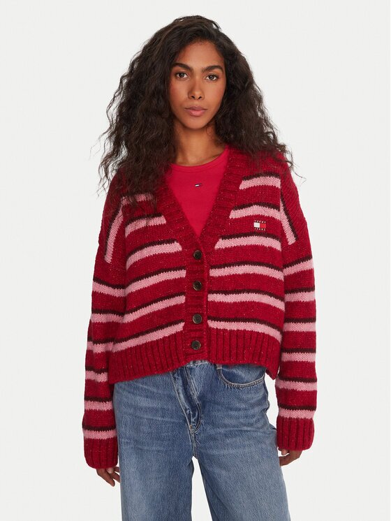 Tommy Jeans Cardigan Badge DW0DW21678 Relaxed Fit