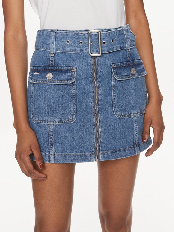 Tommy Jeans Fustă de blugi DW0DW17668 Regular Fit