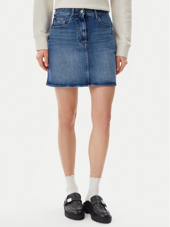 Tommy Jeans Fustă de blugi DW0DW20136 Mom Fit