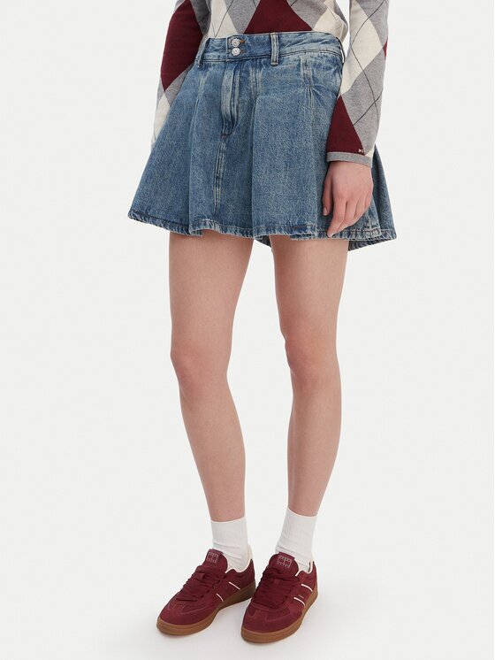 Tommy Jeans Fustă de blugi DW0DW21992 Regular Fit