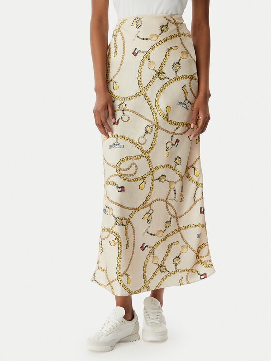 Tommy Jeans Fustă maxi Chain Print DW0DW22298 Slim Fit
