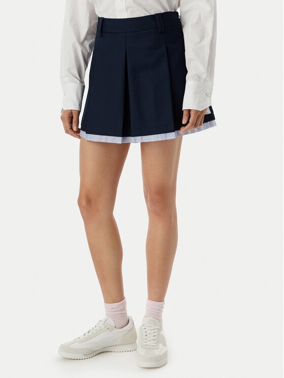 Tommy Jeans Fustă trapez Varsity Pleated DW0DW22758 Regular Fit