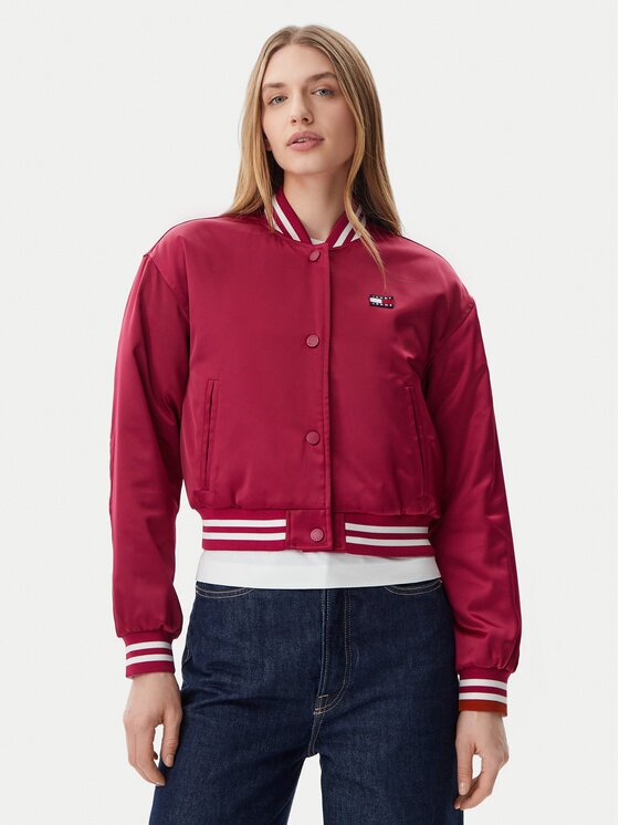 Tommy Jeans Geacă bomber Satin Coach DW0DW20229 Regular Fit