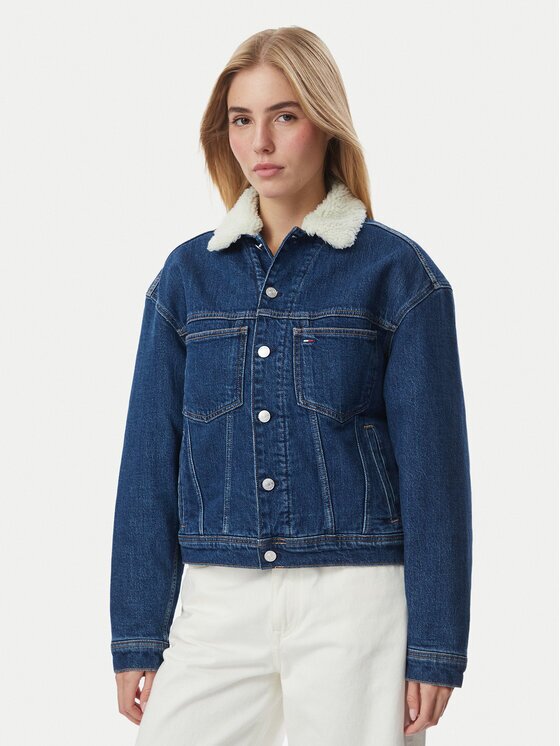 Tommy Jeans Geacă de blugi Archive Teddy DW0DW23519 Regular Fit