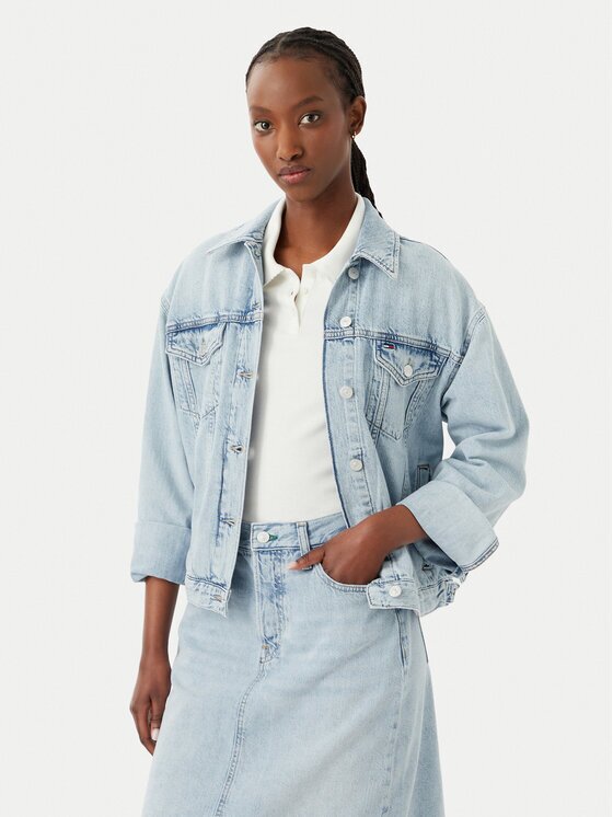 Tommy Jeans Geacă de blugi DW0DW23471 Relaxed Fit