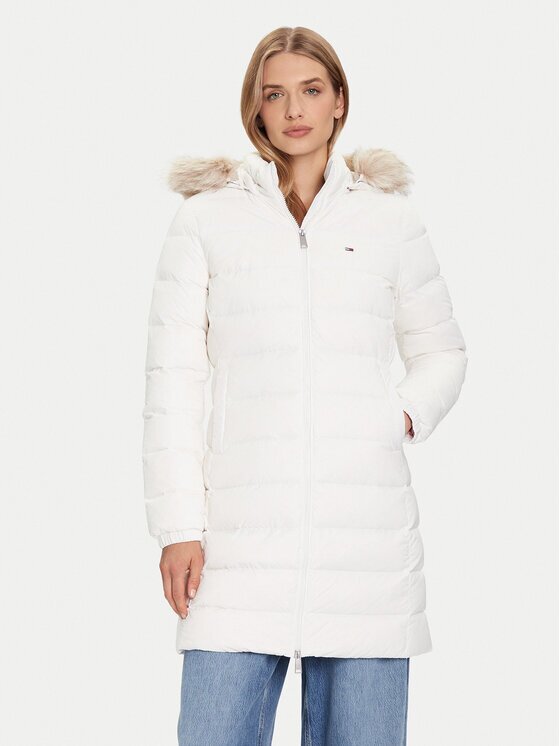 Tommy Jeans Geacă din puf Essential DW0DW18864 Écru Slim Fit