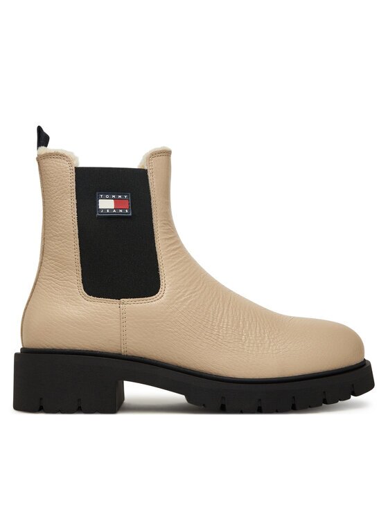 Tommy Jeans Ghete Jodhpur Tjw Chelsea Boot Wl EN0EN02826 Écru