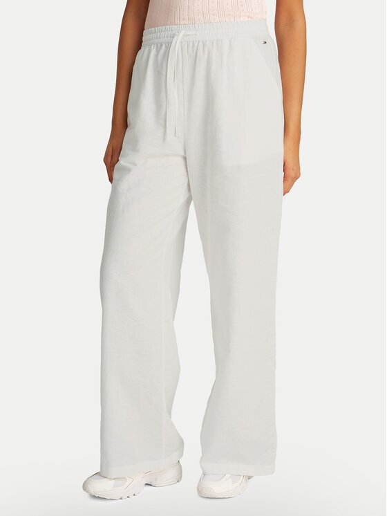 Tommy Jeans Pantaloni din material DW0DW20352 Écru Regular Fit