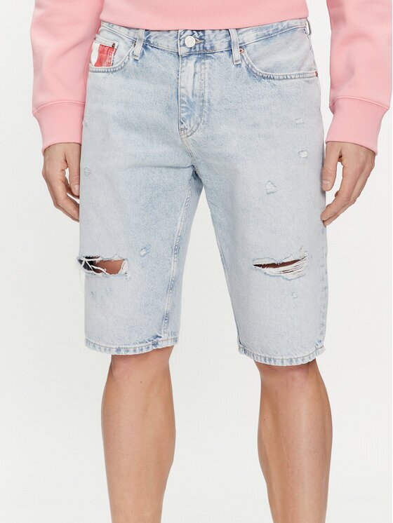 Tommy Jeans Pantaloni scurți de blugi Ryan DM0DM18804 Albastru celest Slim Fit