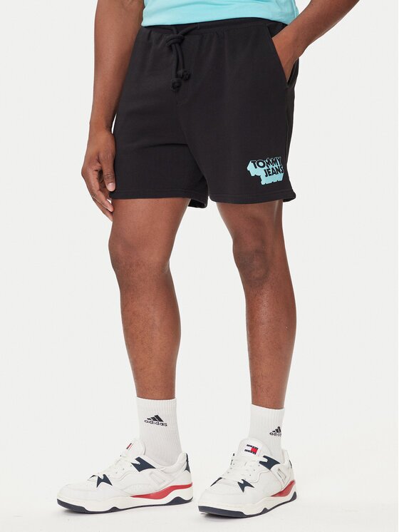 Tommy Jeans Pantaloni scurți sport Stack Logo DM0DM21803 Relaxed Fit