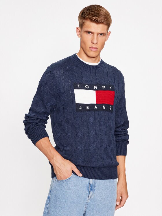 Tommy Jeans Pulover Flag DM0DM17762 Relaxed Fit