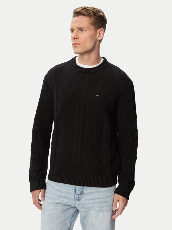 Tommy Jeans Pulover Flag DM0DM23405 Regular Fit