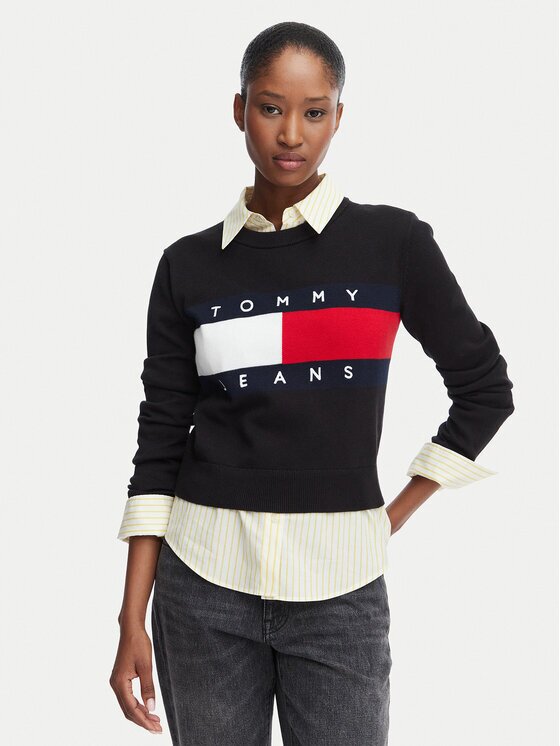 Tommy Jeans Pulover Flag DW0DW22930 Regular Fit