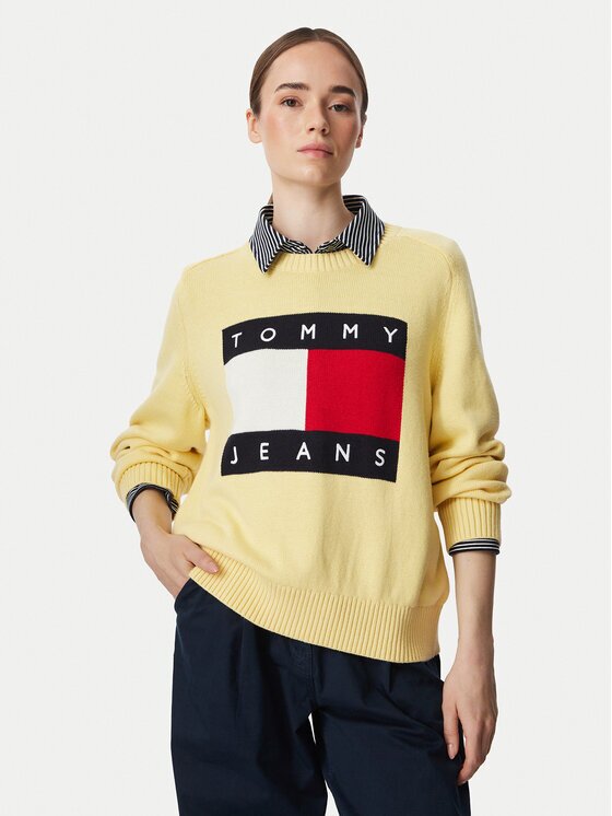 Tommy Jeans Pulover Flag DW0DW23450 Regular Fit