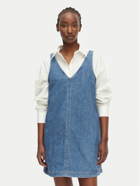 Tommy Jeans Rochie de blugi DW0DW22876 Relaxed Fit
