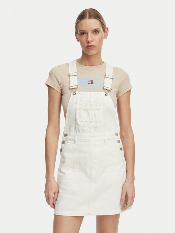 Tommy Jeans Rochie de blugi Logo Pocket Dungaree DW0DW22002 Regular Fit