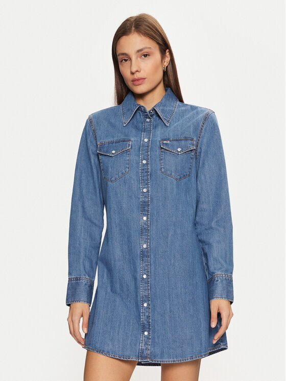 Tommy Jeans Rochie de blugi Western DW0DW19853 Regular Fit
