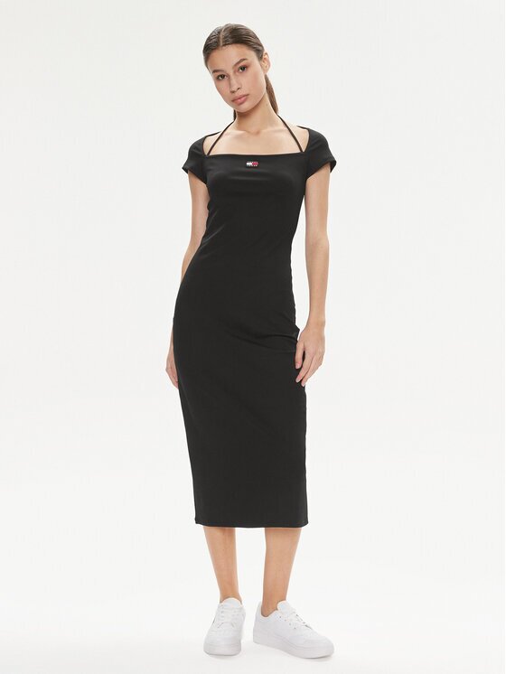 Tommy Jeans Rochie de vară Badge DW0DW17943 Slim Fit