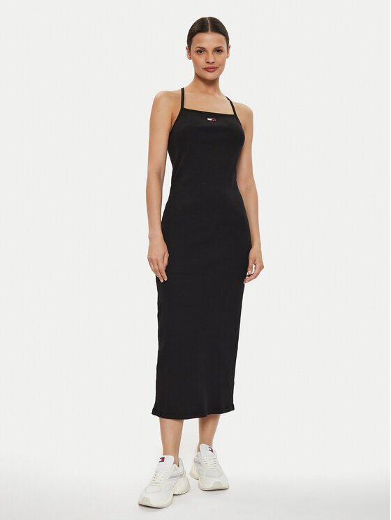 Tommy Jeans Rochie de vară Badge DW0DW18579 Slim Fit