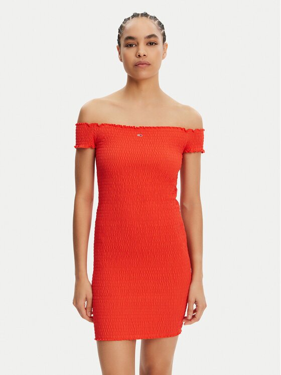 Tommy Jeans Rochie de vară DW0DW20298 Slim Fit