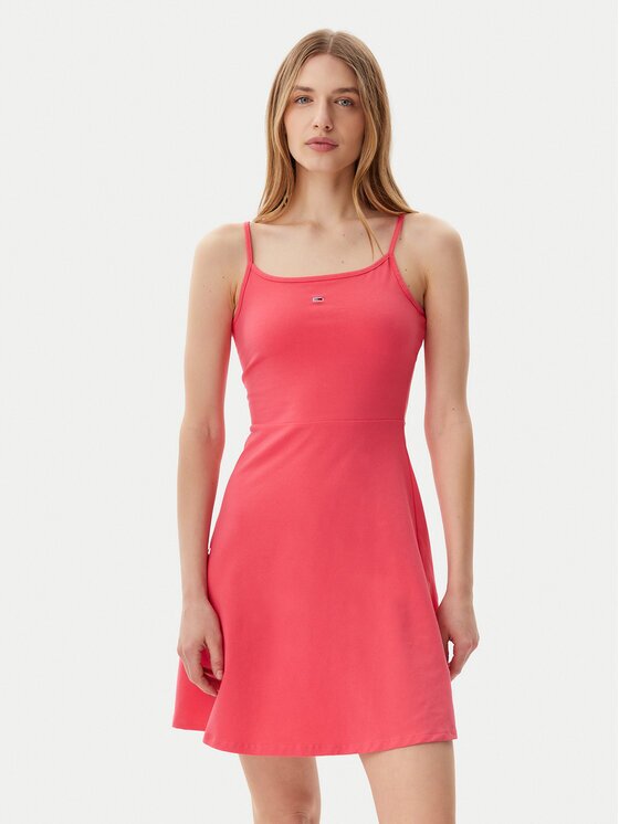 Tommy Jeans Rochie de vară Essential DW0DW21354 Slim Fit