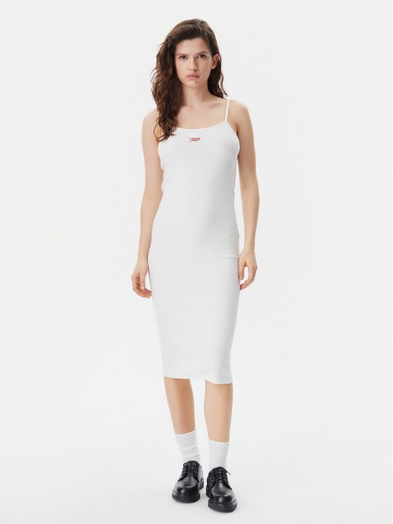 Tommy Jeans Rochie de vară Script DW0DW20330 Slim Fit