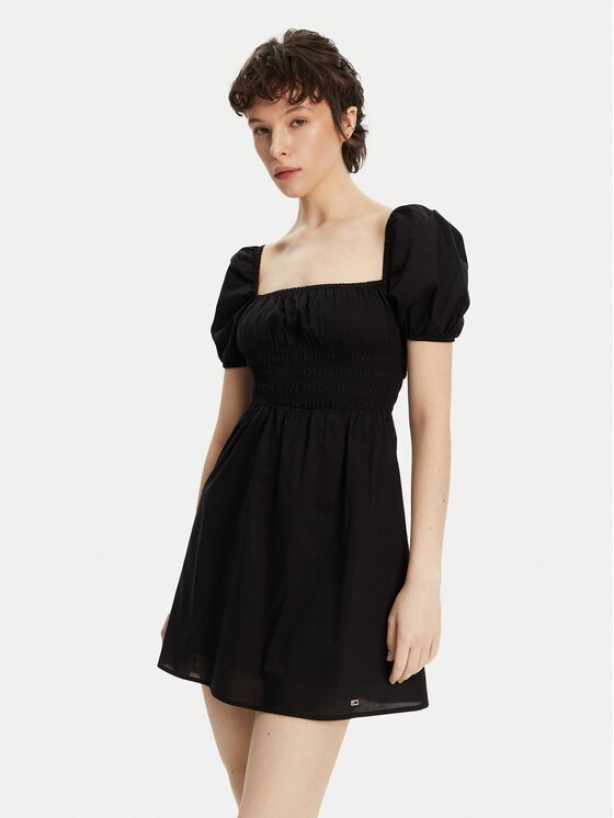 Tommy Jeans Rochie de vară Voile DW0DW21334 Regular Fit