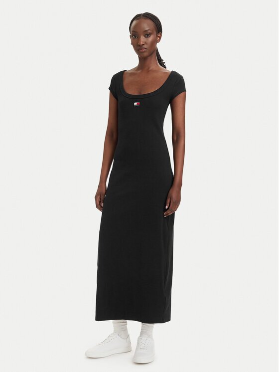Tommy Jeans Rochie de zi Badge DW0DW22841 Slim Fit